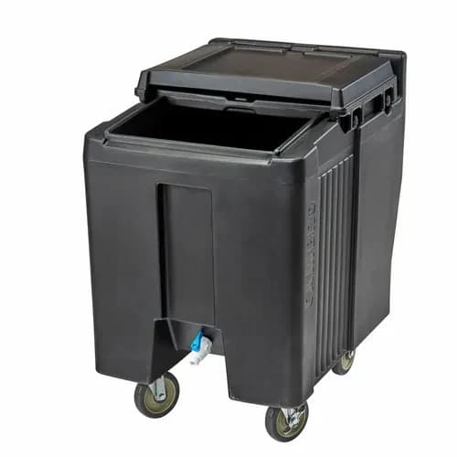 Cambro ICS125T110 Slidinglid 125 Lb. Black Mobile Ice Caddy
