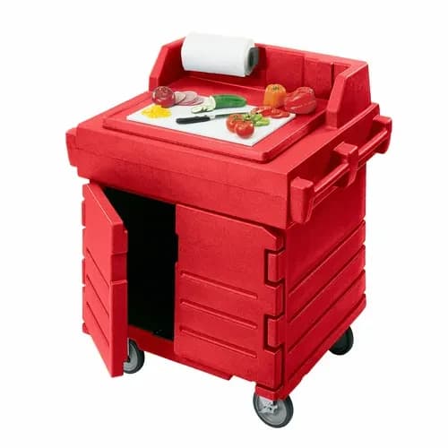 Cambro KWS40158 Camkiosk Hot Red Serving Counter 40-1/2"W X 33"D X 45-1/2"H