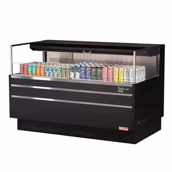 Turbo Air TOM-60L-UF-B-1S-N Black Horizontal Open Display Case Merchandiser 58-3/4"W