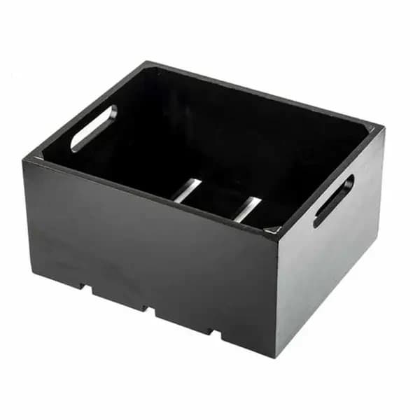 Tablecraft CRATE126BK Half Size Black Wood Display Crate 6-1/4" Deep