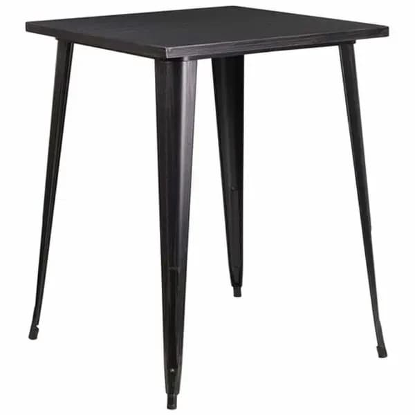 Flash Furniture CH-51040-40-BQ-GG Square Bar Height Metal Black and Antique Gold Table