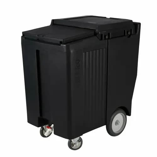 Cambro ICS200TB110 Slidinglid 200 Lb. Black Mobile Ice Caddy