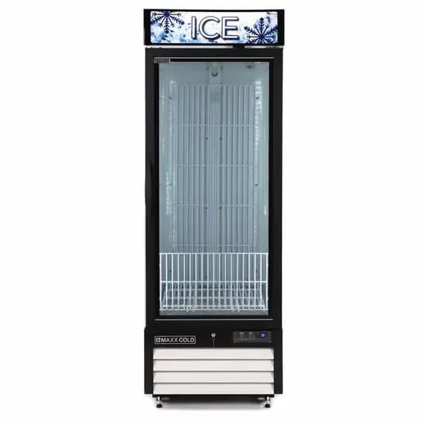 General Electric MXM1-23FHC-ICE Maxx Cold 23 cu. ft. White 1-Door Bagged Ice Freezer Merchandiser 27"W