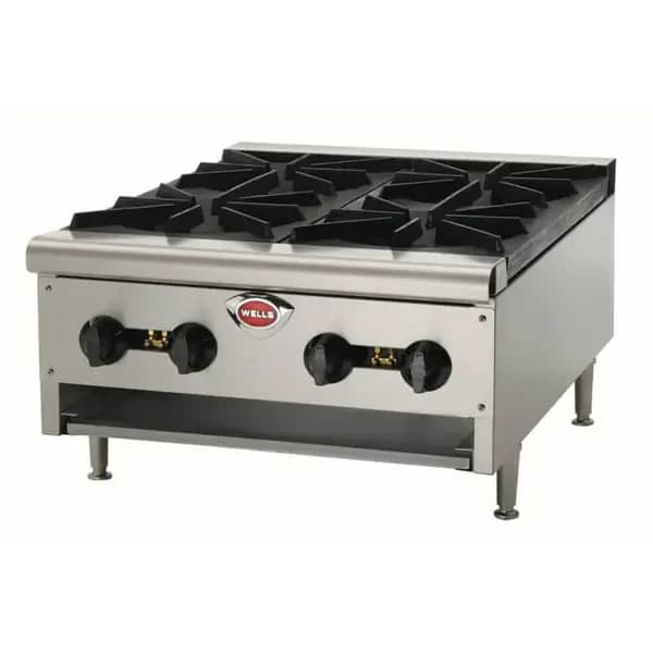 Wells HDHP-2430G Heavy Duty 104,000 BTU 4-Burner Gas Hot Plate 24"W