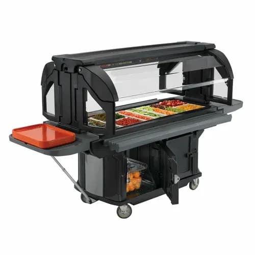 Cambro VBRU5110 Versa Food Bar 4-Pan Black Cold Food Serving Counter