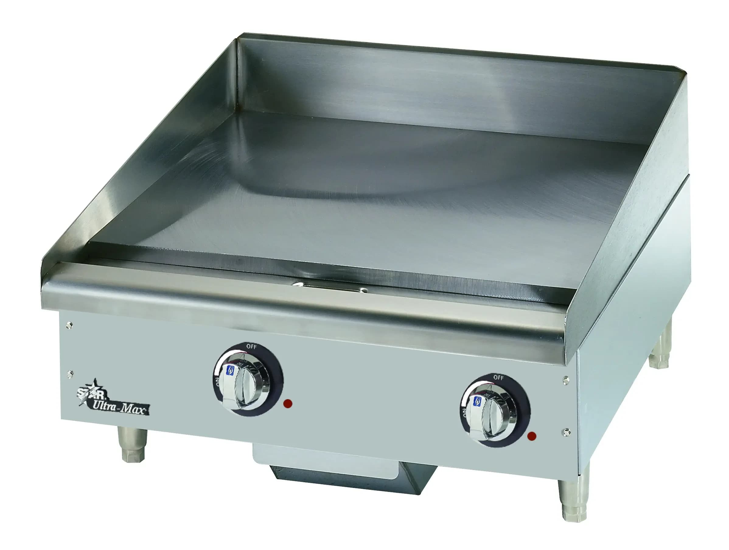 Star 724TA Ultra-Max® Series Electric Countertop Griddle 24 Inch Wide Mechanical Snap Action Thermostat Control Rectangle Polished Steel 1 Inch Thick Plate Heavy-Duty — 208V, 3PH