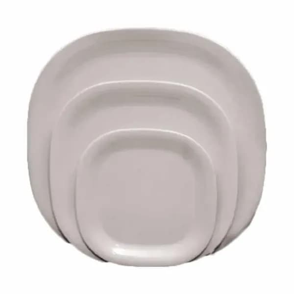Thunder Group PS3010W Passion White 11" x 11" Square Melamine Plate | Case of 12
