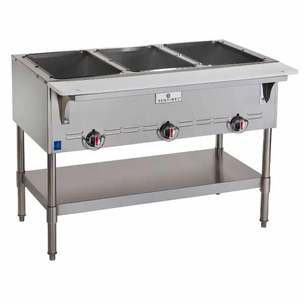 Sentinel SN-GBM-3NG 3-Well Natural Gas Hot Food Steam Table 44-1/2"W