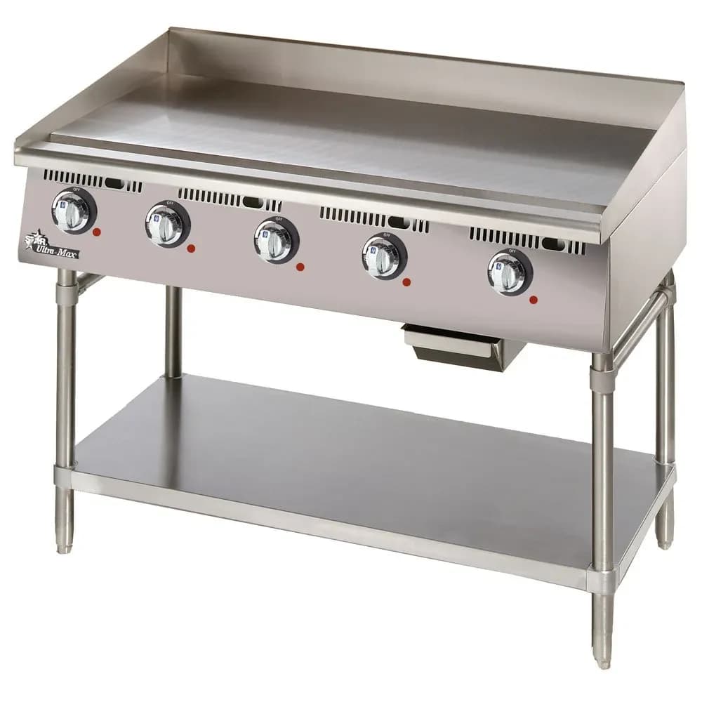 Star 760TA Ultra-Max® Series Electric Countertop Griddle 60 Inch Wide Electrical Snap-Action Thermostat Control Rectangle Polished Steel 1 Inch Thick Plate Heavy-Duty — 240V, 1PH — view 2