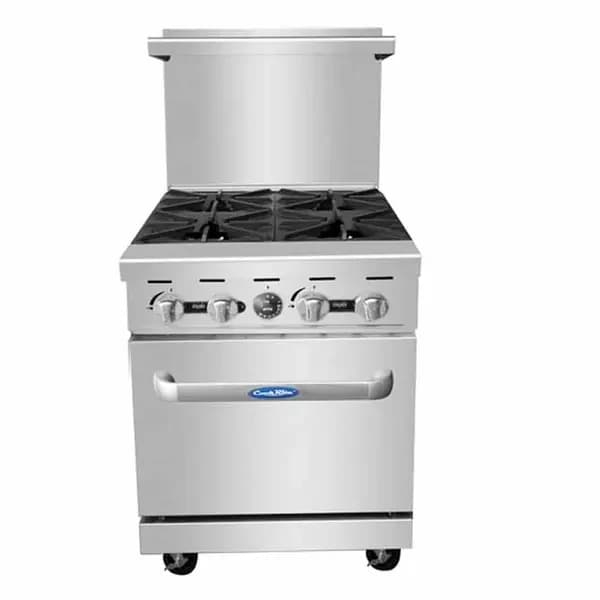 Atosa AGR-4B-LP Liquid Propane 4-Burner Range-Space Saver Oven 24"W