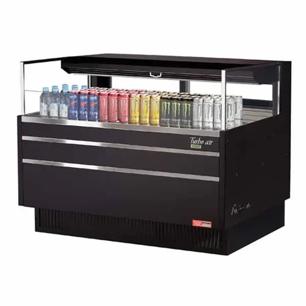 Turbo Air TOM-48L-UFD-B-1S-N Black Horizontal Open Display Case Merchandiser 46-3/4"W