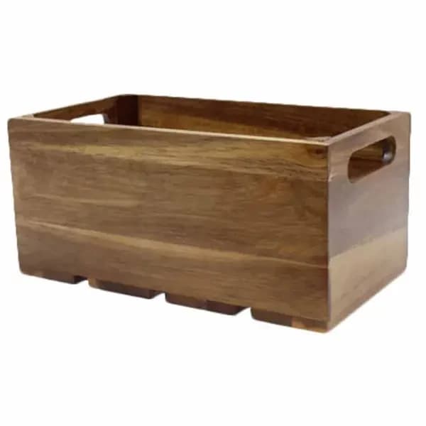 Tablecraft CRATE116 Full Size Brown Wood Display Crate 6-1/4" Deep