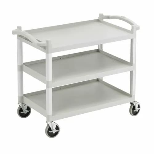 Cambro BC340KDLP480 3-Shelf 400 Lb. Capacity Speckled Gray Utility Bus Cart