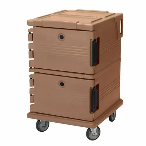 Cambro UPC1200157 Ultra Cam Cart Insulated Coffee Beige Front Loader Food Carrier
