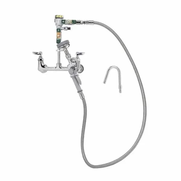T&S Brass B-2892-QDSV T&S 8" Wall Mount Pot and Kettle Filler Faucet with 68" Hose
