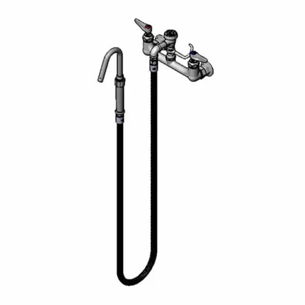 T&S Brass B-0611 T&S 8" Wall Mount Pot and Kettle Filler Faucet with 68" Hose