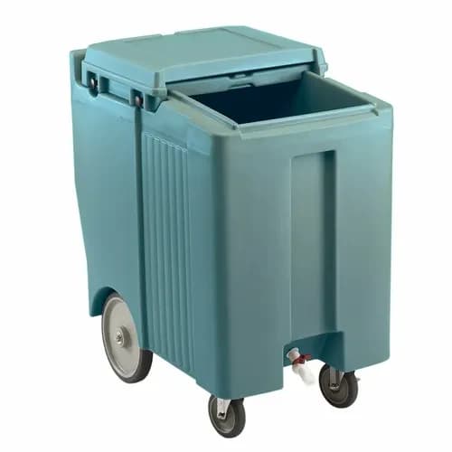 Cambro ICS175TB401 Slidinglid 175 Lb. Slate Blue Mobile Ice Caddy