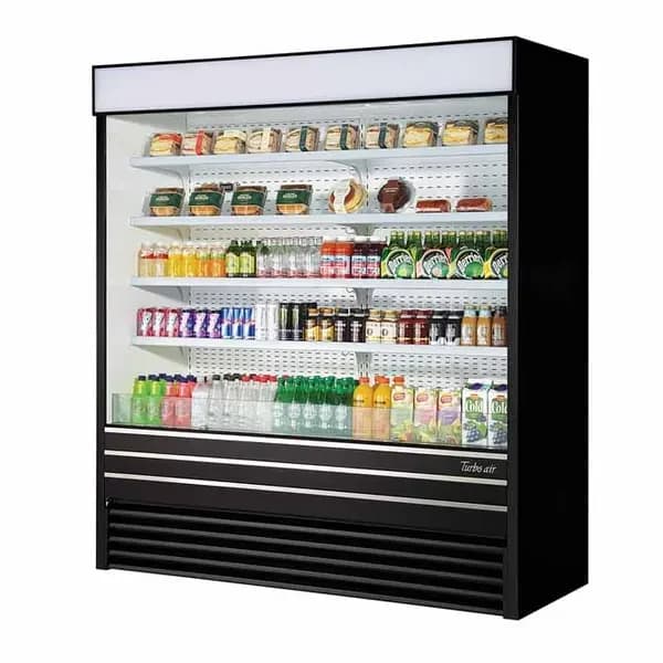 Turbo Air TOM-72EB-N Black Vertical Air Curtain Open Display Merchandiser 72"W