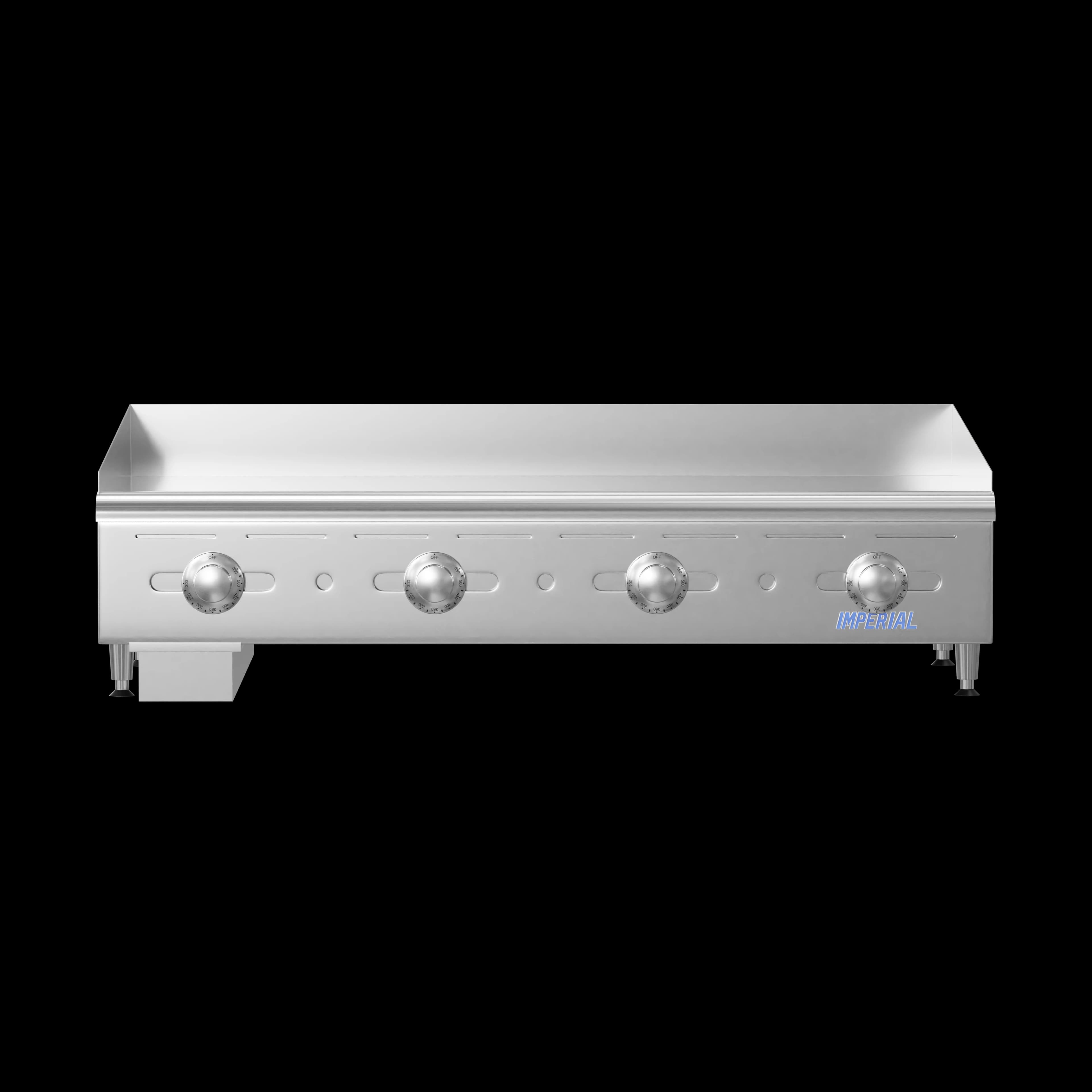 Imperial IMGA-4828 1 Pro Series Gas Countertop Griddle 48 Inch Wide Manual Control Rectangle Polished Steel 1 Inch Thick Plate Heavy-Duty — Natural Gas, 120000 BTU — view 2