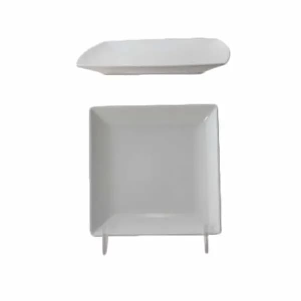 Thunder Group 29004WT Classic White 4-1/2" x 4-1/2" Square Melamine Plate | Case of 12