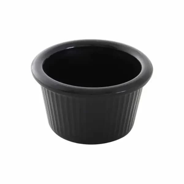 Thunder Group PL507BL1 1-1/2 oz. Fluted Black Plastic Ramekin | Case Of 12