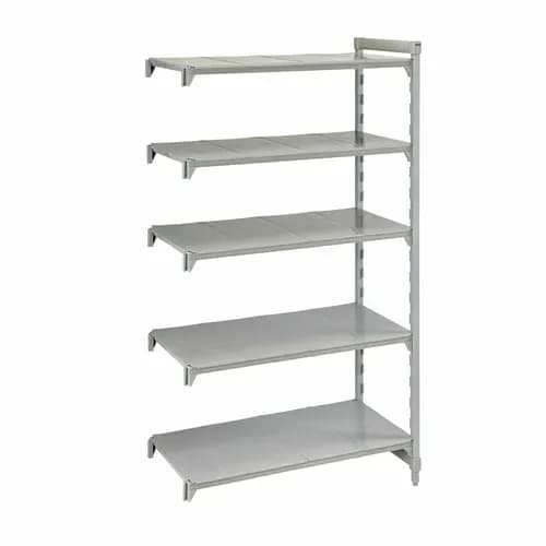 Cambro CPA186084S5PKG Camshelving 5-Shelf Polypropylene-Covered Steel Posts Speckled Gray Shelving Kit 60"W X 18"D X 84"H