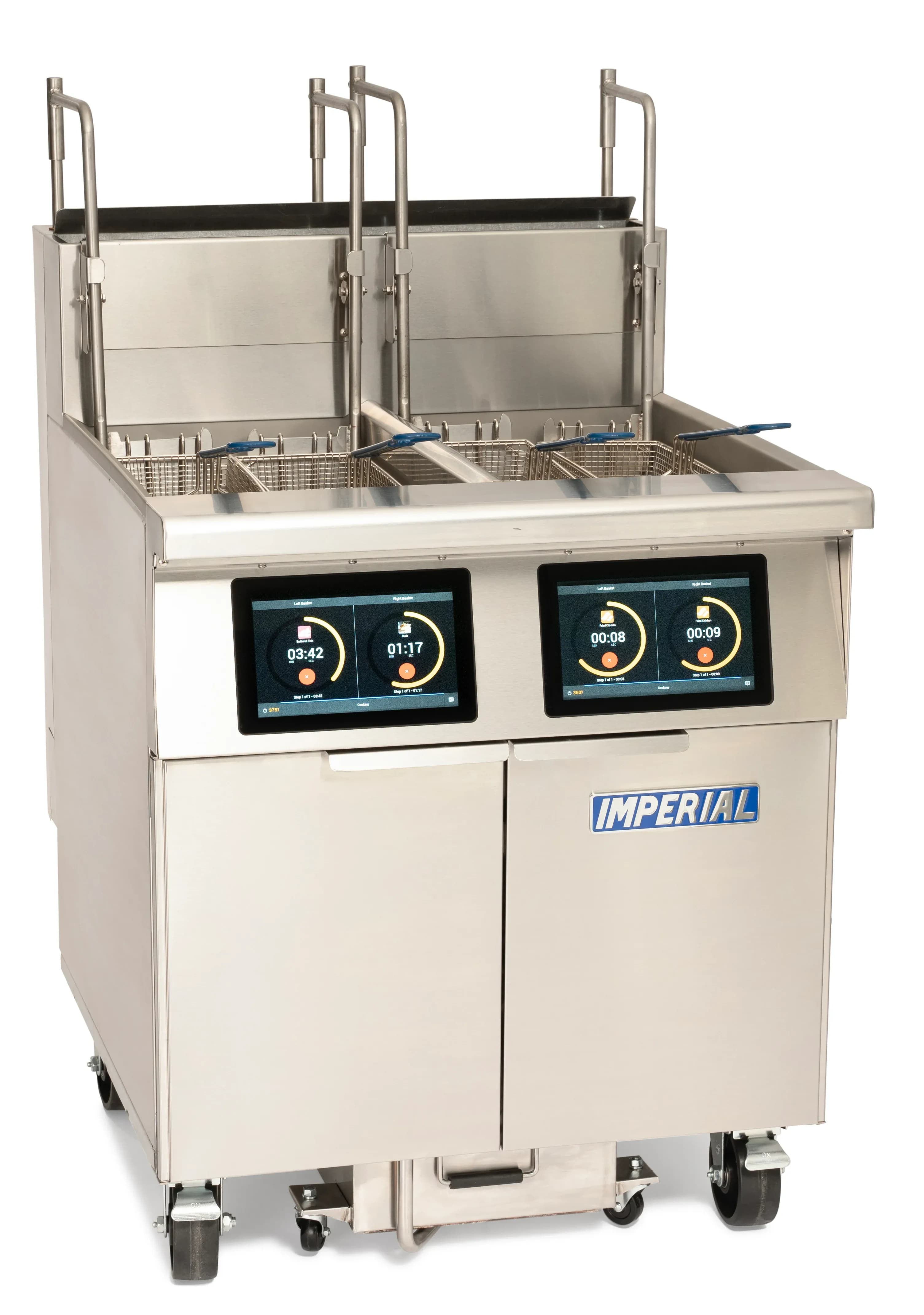Imperial IFSCB675EU Pro Series Electric Freestanding Tilt-Up Ribbon Fryer 6 Vat 75 Pound Heavy-Duty Snap Action Thermostat Control — 208V, 3PH — view 4