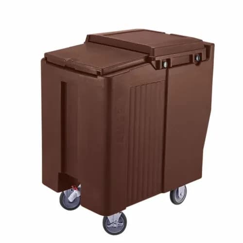 Cambro ICS175T131 Slidinglid 175 Lb. Dark Brown Mobile Ice Caddy