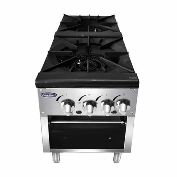 Atosa ATSP-18-2 160,000 BTU Gas 2-Burner Stock Pot Range 18"W