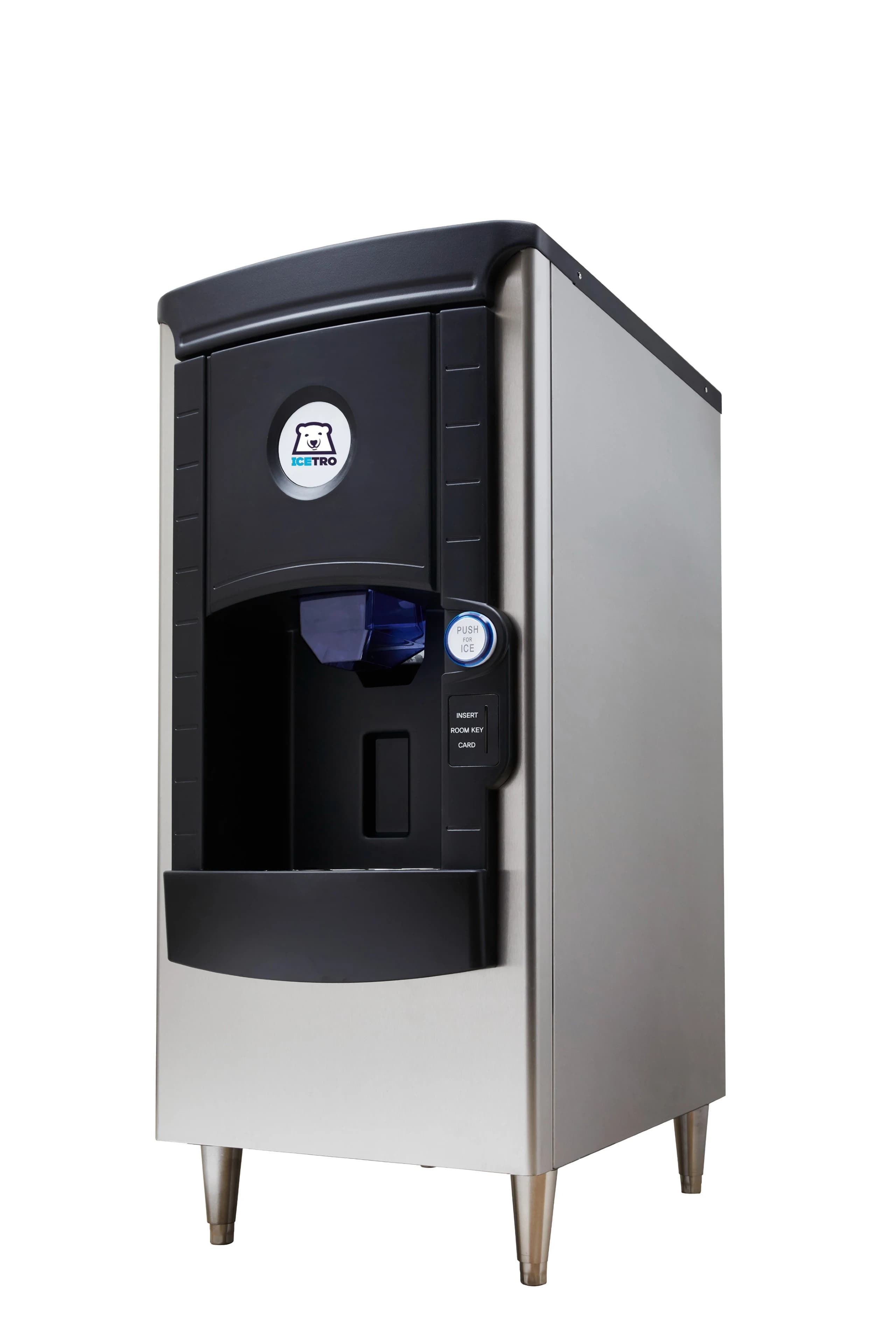 Icetro ID-H150-22 Freestanding Ice-Only Dispenser 141 Pound Storage Push-Button Dispense Cube, Full Cube, Half Cube Style Ice — 115V, 1PH
