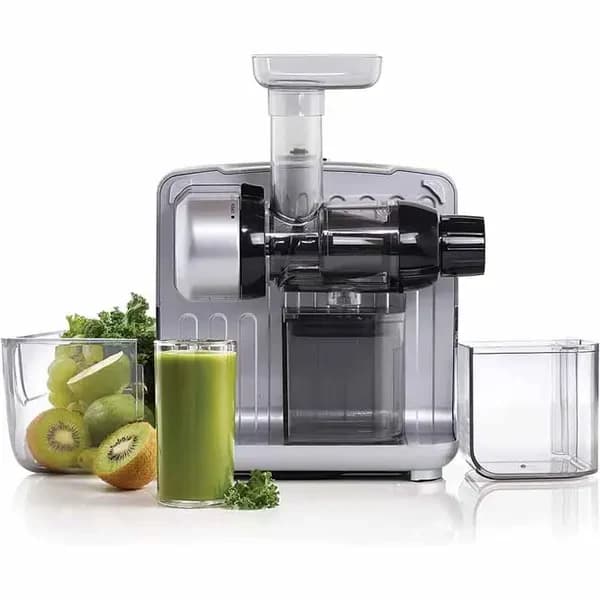 General Electric JCUBE500SV Omega Cold Press 365 Silver Masticating Slow Juicer with Onboard Storage