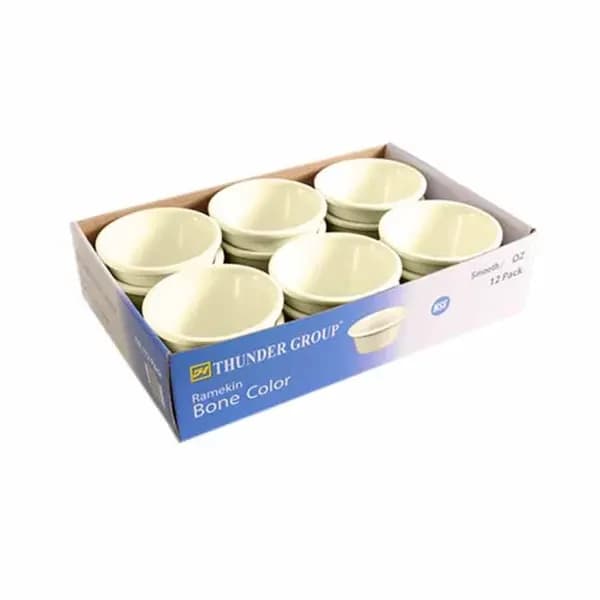 Thunder Group ML536B1R Bone 2-1/2 oz. Melamine Ramekin | Pack of 12