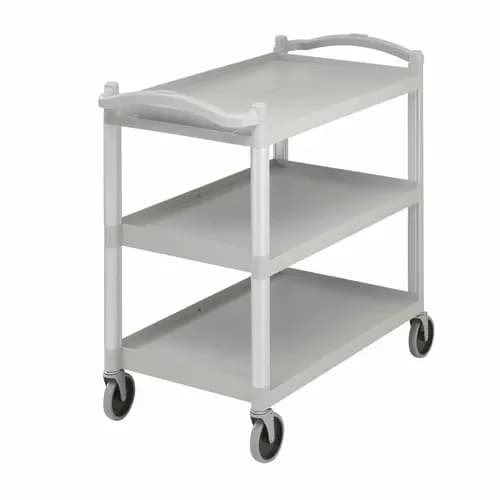 Cambro BC340KD480 3-Shelf 400 Lb. Capacity Speckled Gray Utility Bus Cart