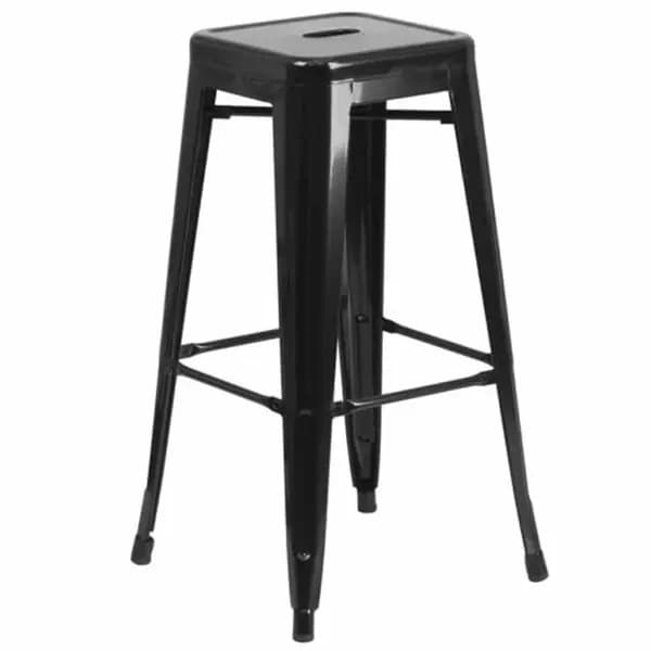 Flash Furniture CH-31320-30-BK-GG Black Galvanized Steel Bar Stool