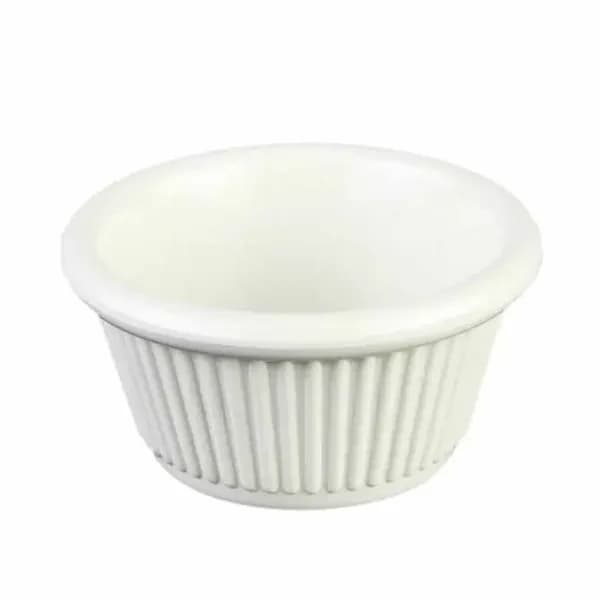 Thunder Group ML509B1 Bone 2 oz. Fluted Melamine Ramekin | Case of 12