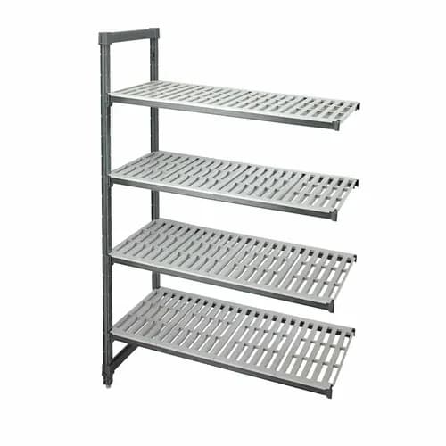 Cambro EA214264V4580 Camshelving 4-Shelf Polypropylene Brushed Graphite Add-On Shelving Unit 42"W X 21"D X 64"H