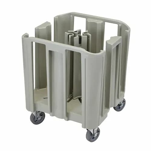 Cambro ADCSC480 Polyethylene 4 Speckled Gray Dish Caddy With 4 Adjustable Dividers