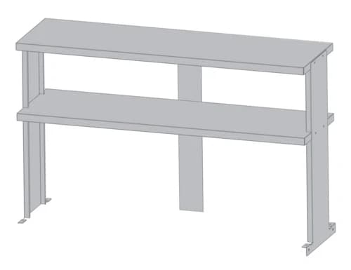 Turbo Air TSOS-5R-T Stainless Steel Double Tier Overshelf for Sandwich Prep Tables 60"W