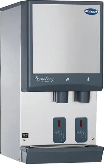 Follett 12CI414A-S Symphony Plus™ Countertop Ice and Water Dispenser 425 Pound Daily Production 12 Pound Storage SensorSAFE™ Dispense Nugget Style Ice — 115V, 1PH