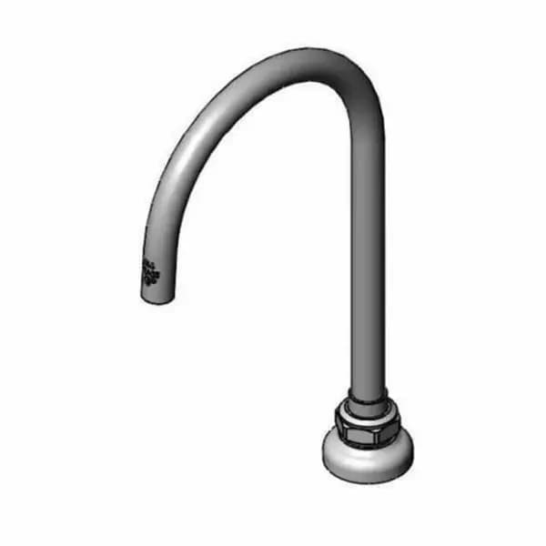 T&S Brass B-0545-F10 T&S 9-1/16" Swivel Faucet Gooseneck Spout Nozzle