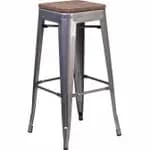 Flash Furniture CH-31320-30GB-BL-GG Blue Galvanized Steel Bar Stool — view 4