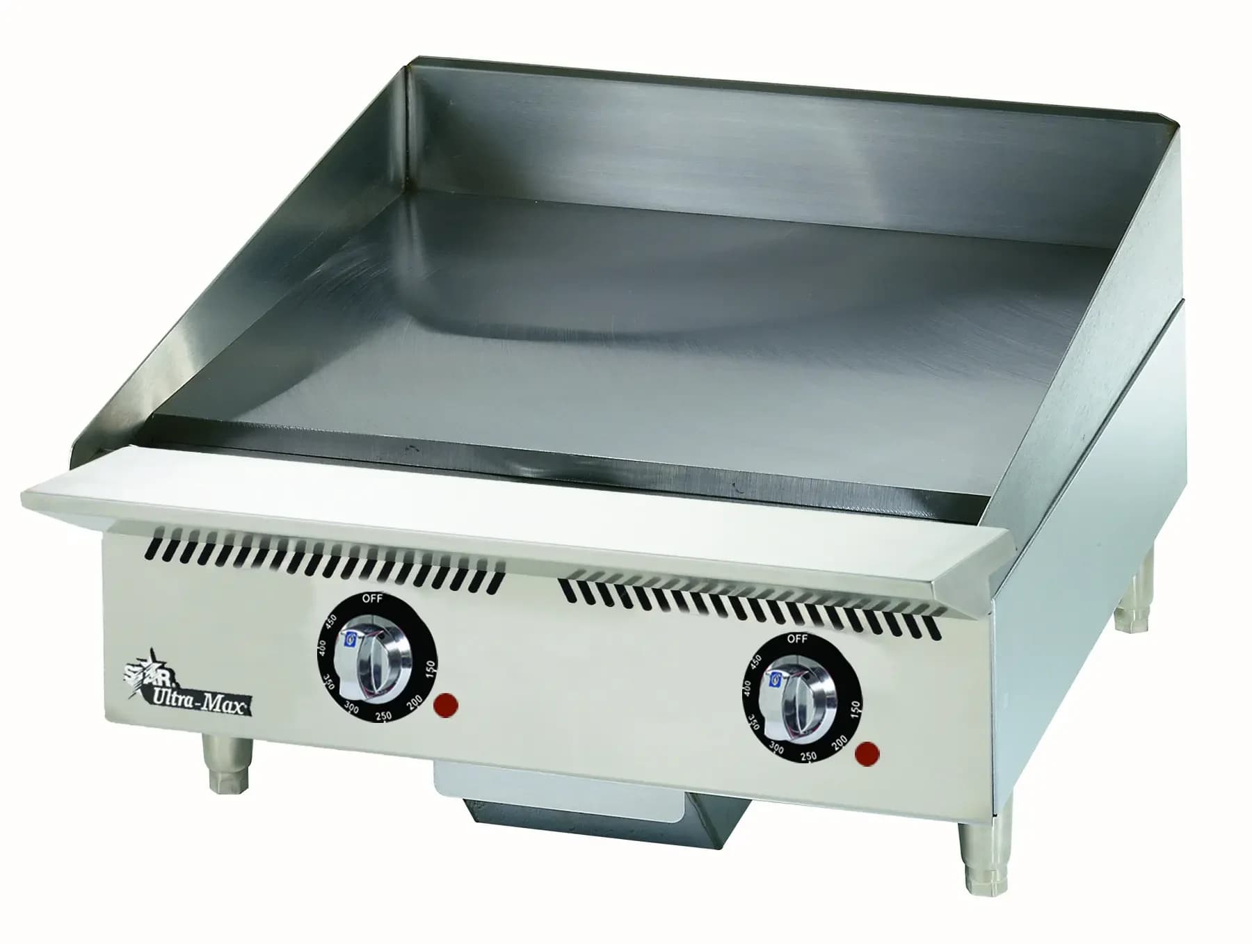 Star 824TA Ultra-Max® Series Gas Countertop Griddle 24 Inch Wide Mechanical Snap Action Thermostat Control Rectangle Polished Steel 1 Inch Thick Plate Heavy-Duty — Propane,...