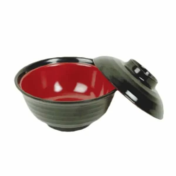 Thunder Group 3222JBR Red/black 10 oz. Melamine Soup/Vegetable Bowl | Case of 12
