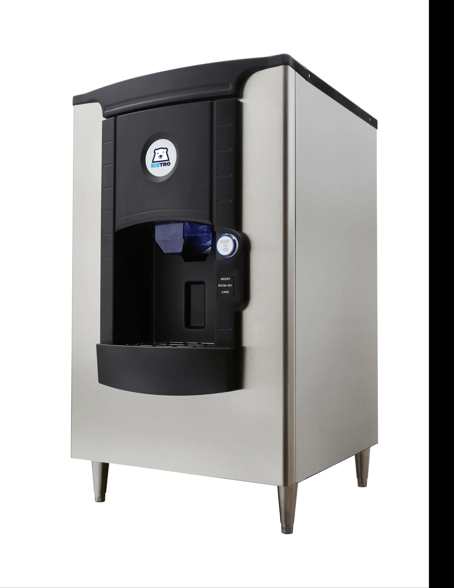 Icetro ID-H250-30 Freestanding Ice-Only Dispenser 247 Pound Storage Push-Button Dispense Cube, Full Cube, Half Cube Style Ice — 115V, 1PH