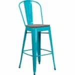 Flash Furniture ET-3534-30-POC-WD-GG Copper Galvanized Steel Bar Stool with Wood Seat — view 6