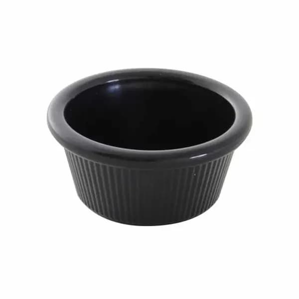Thunder Group PL531BL1 3 oz. Fluted Black Plastic Ramekin | Case Of 12
