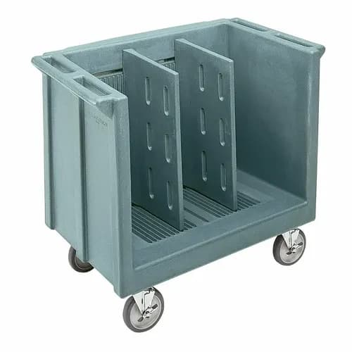 Cambro TDC30401 Polyethylene 2 Slate Blue Dish Caddy With 2 Adjustable Dividers