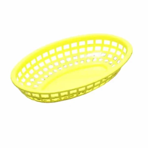 Tablecraft 1074Y Yellow Oval Platter Basket 9-1/4" x 6" x 1-3/4" | Case of 36