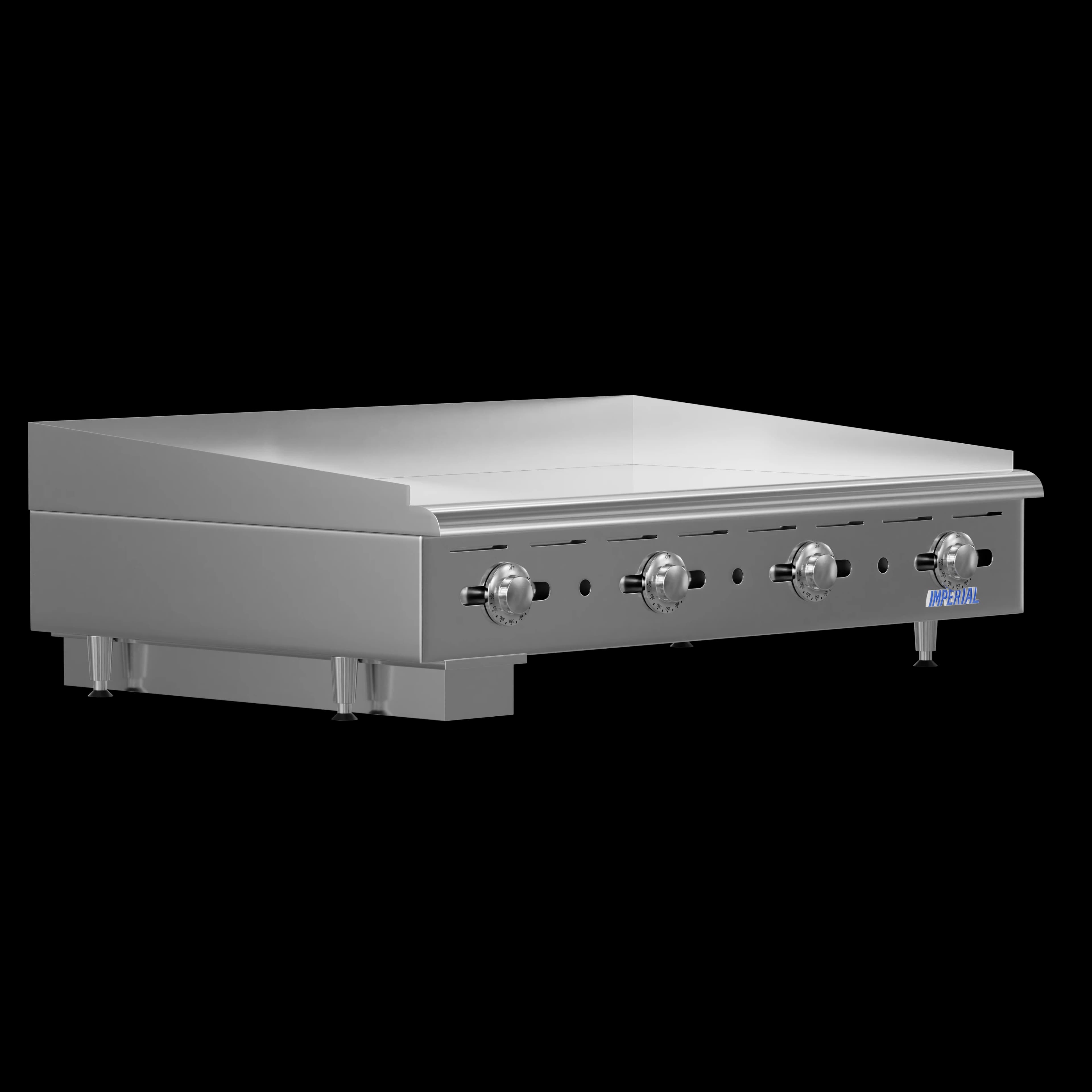 Imperial IMGA-4828 1 Pro Series Gas Countertop Griddle 48 Inch Wide Manual Control Rectangle Polished Steel 1 Inch Thick Plate Heavy-Duty — Natural Gas, 120000 BTU — view 4