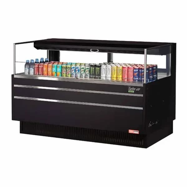 Turbo Air TOM-60L-UFD-B-1S-N Black Horizontal Open Display Case Merchandiser 58-3/4"W